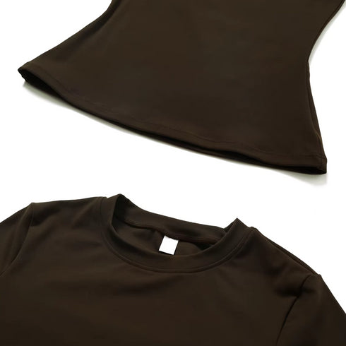 Women's Crew Neck Short Sleeve Shirt – Form Fitting Athletic Blend Fabric